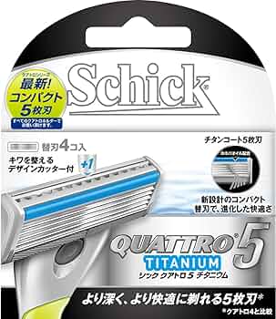 Schick シッククアドロ5チタニウム　替刃　QTI5 Amazon.co.jp: Schick(シック) シック Schick クアトロ5 5枚刃